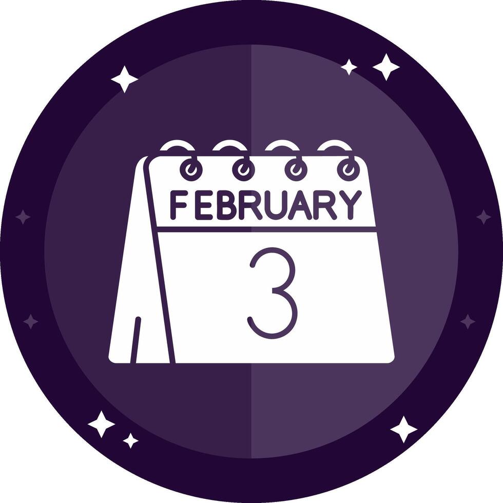 3rd of February Solid badges Icon vector
