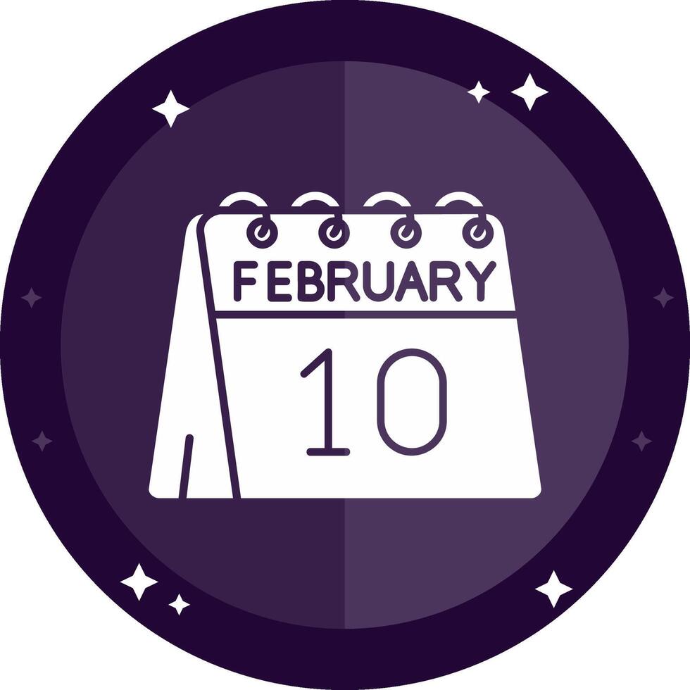 10th of February Solid badges Icon vector