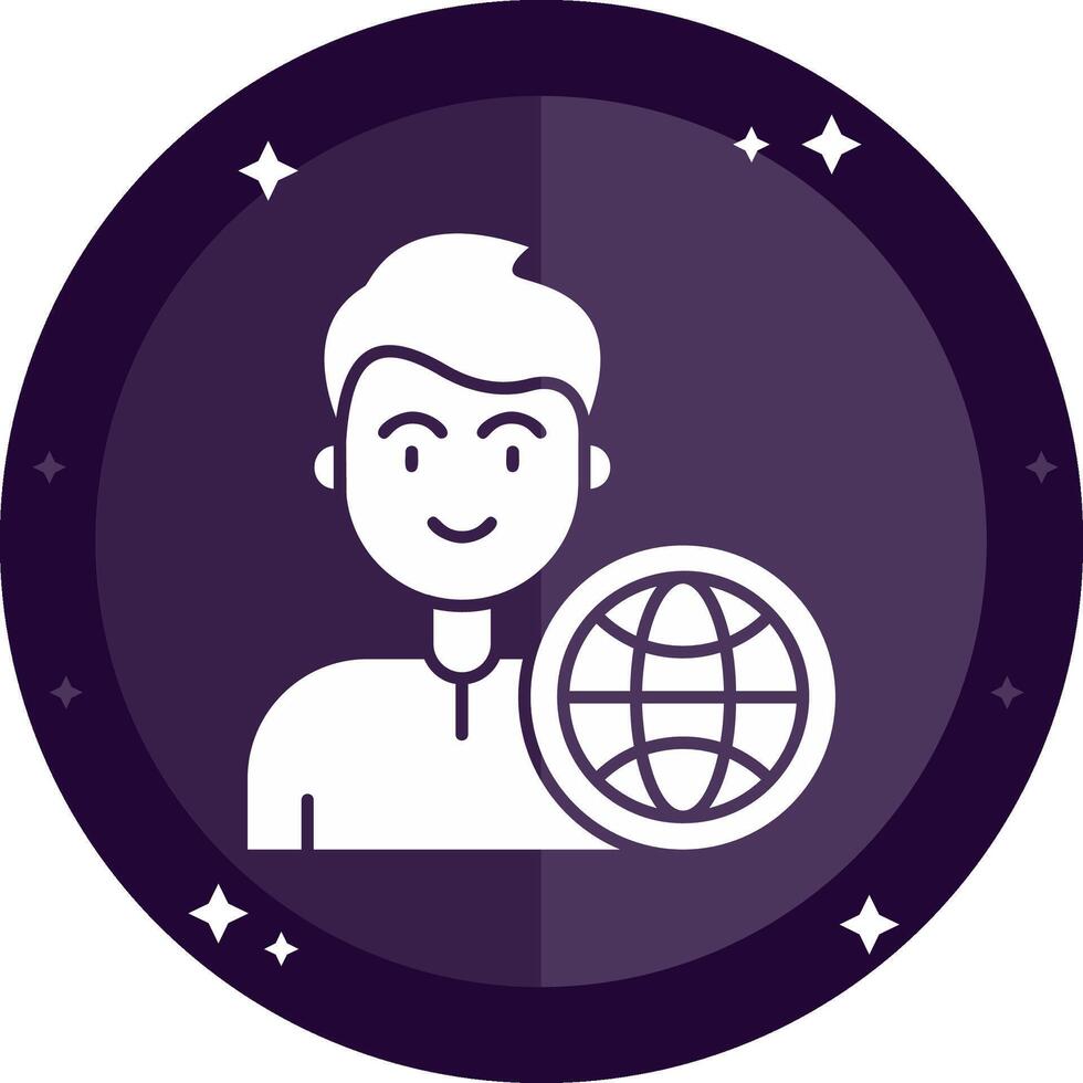 Global Solid badges Icon vector