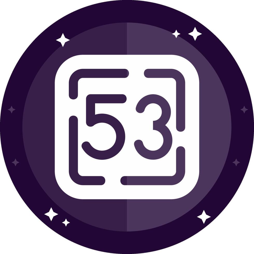 Fifty Three Solid badges Icon vector
