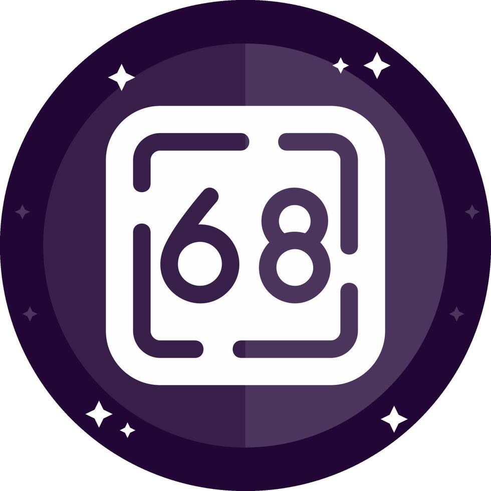 Sixty Eight Solid badges Icon vector