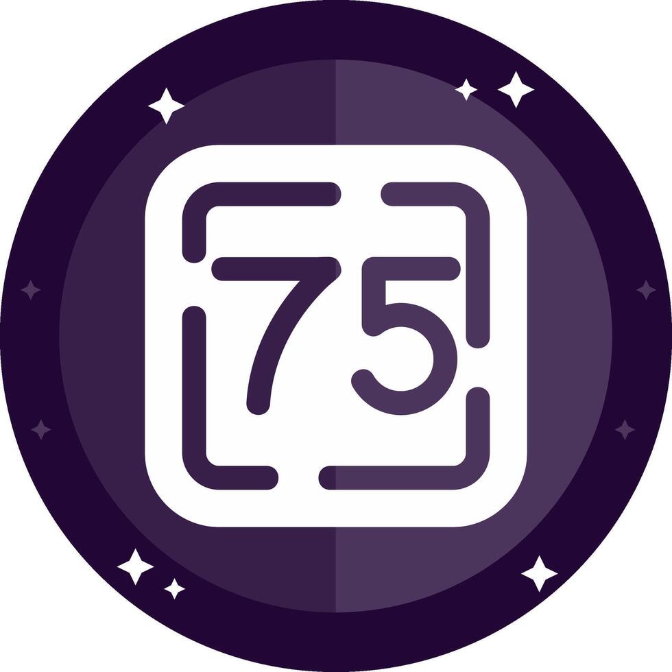 Seventy Five Solid badges Icon vector