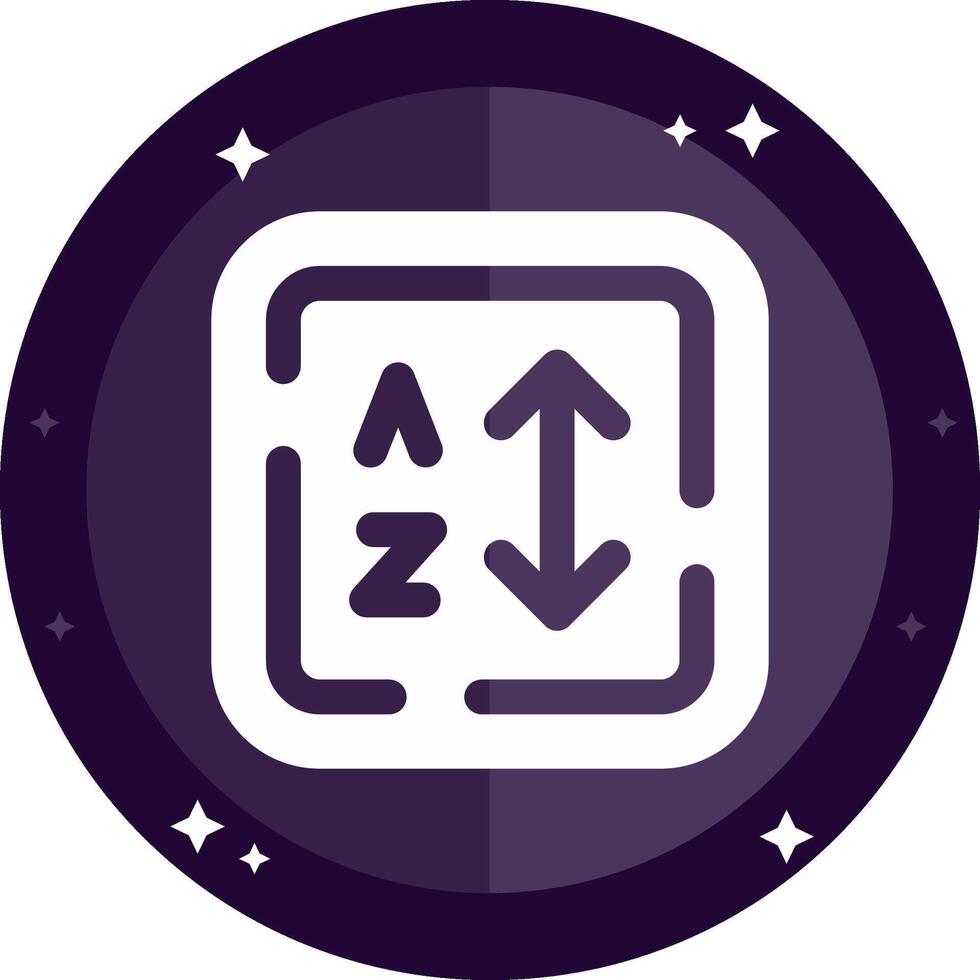 Alphabetical order Solid badges Icon vector