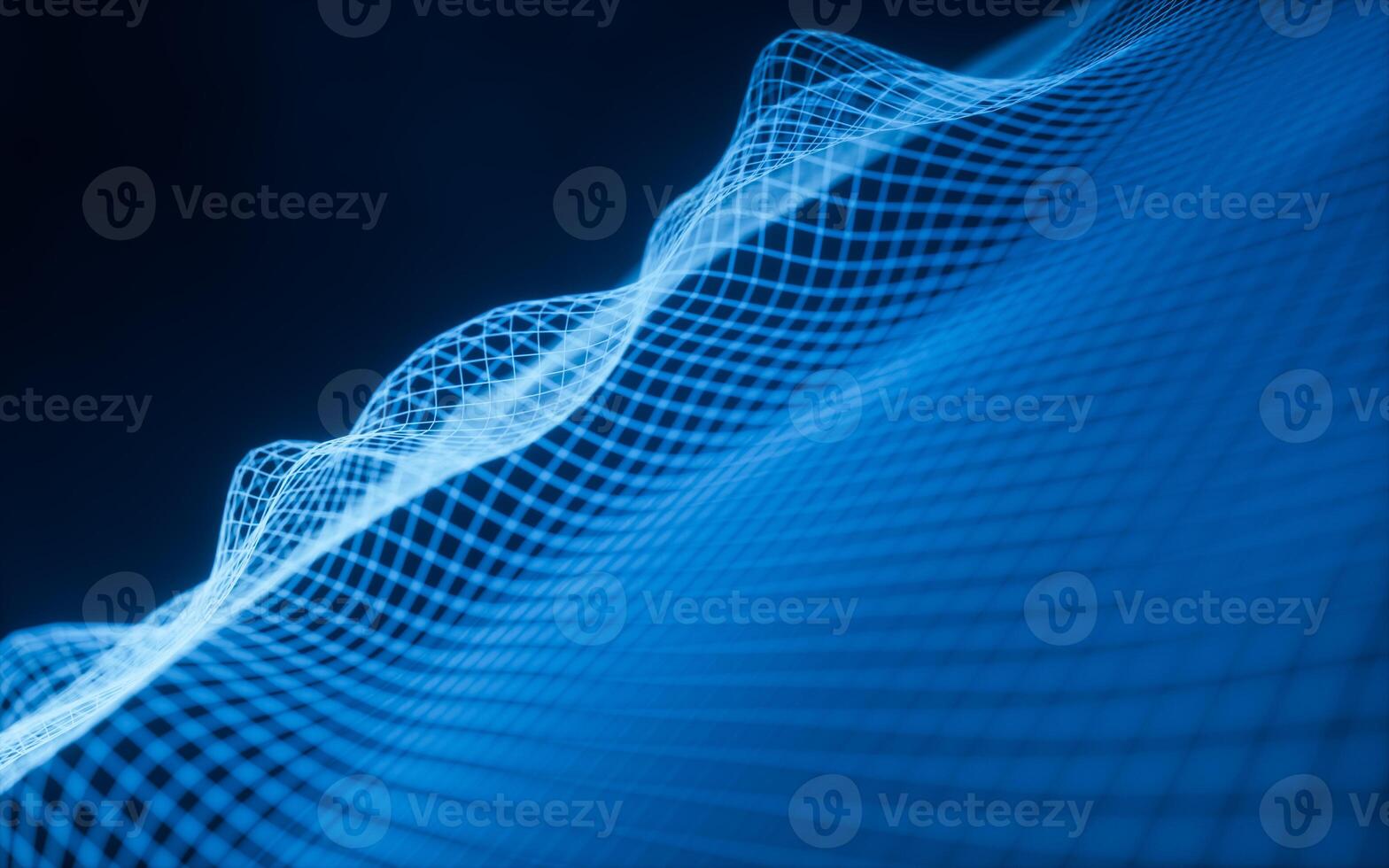 Digital space with glowing lines, 3d rendering. photo