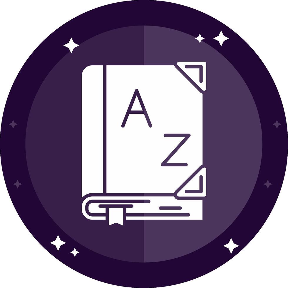 Dictionary Solid badges Icon vector