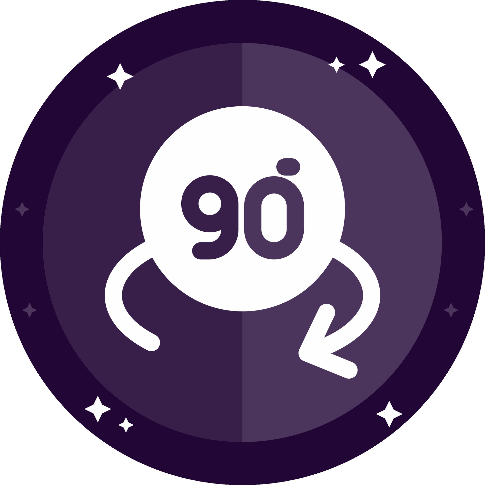 Rotate angle 90 Solid badges Icon 38539677 Vector Art at Vecteezy