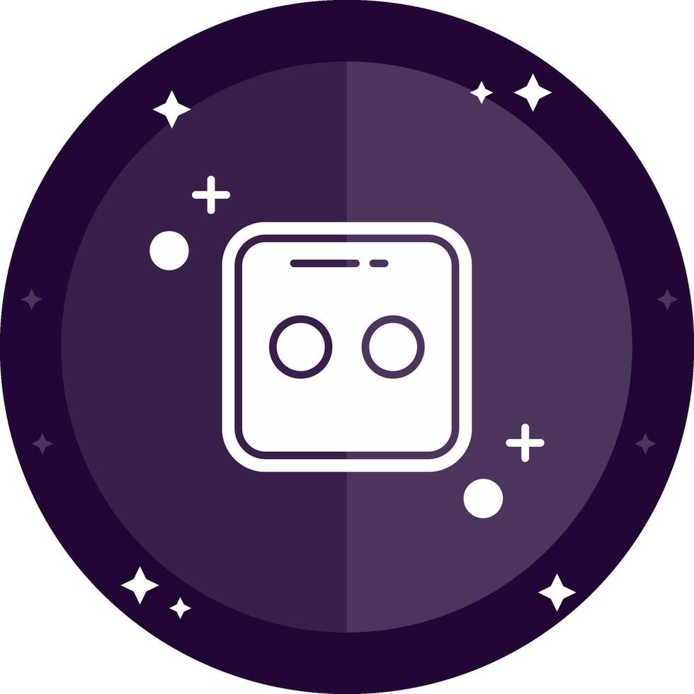 Dice two Solid badges Icon vector