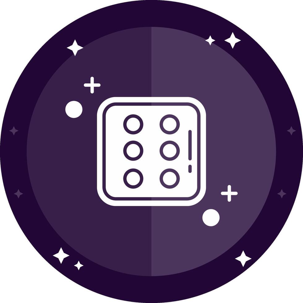 Dice six Solid badges Icon vector