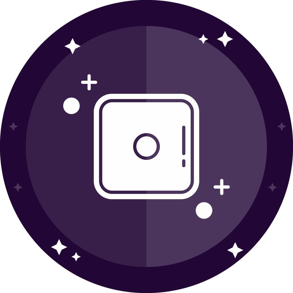 Dice one Solid badges Icon vector