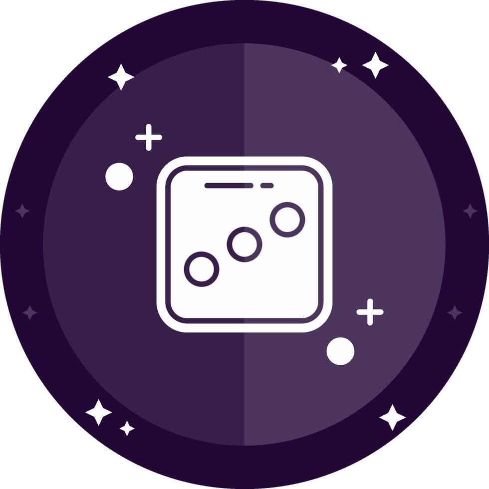 Dice three Solid badges Icon vector