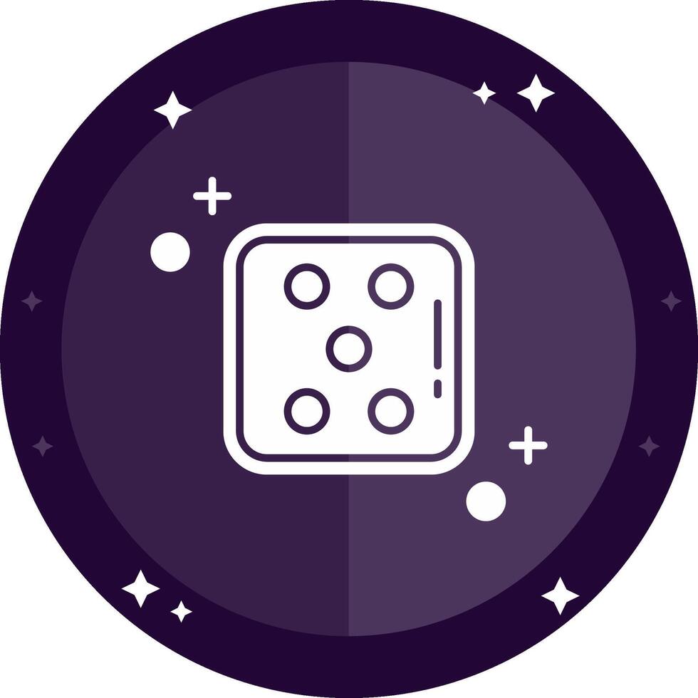 Dice five Solid badges Icon vector