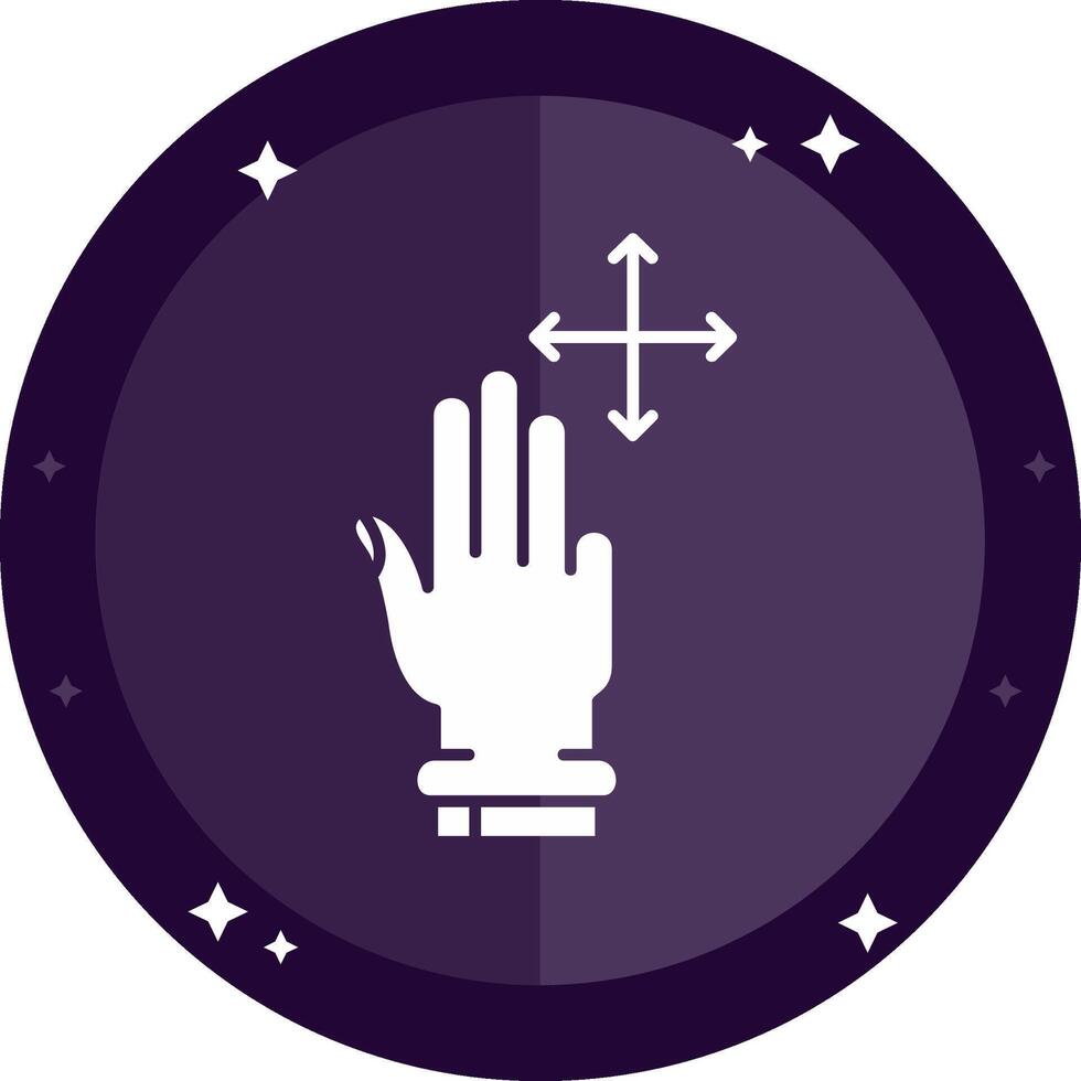 Three Fingers Move Solid badges Icon vector