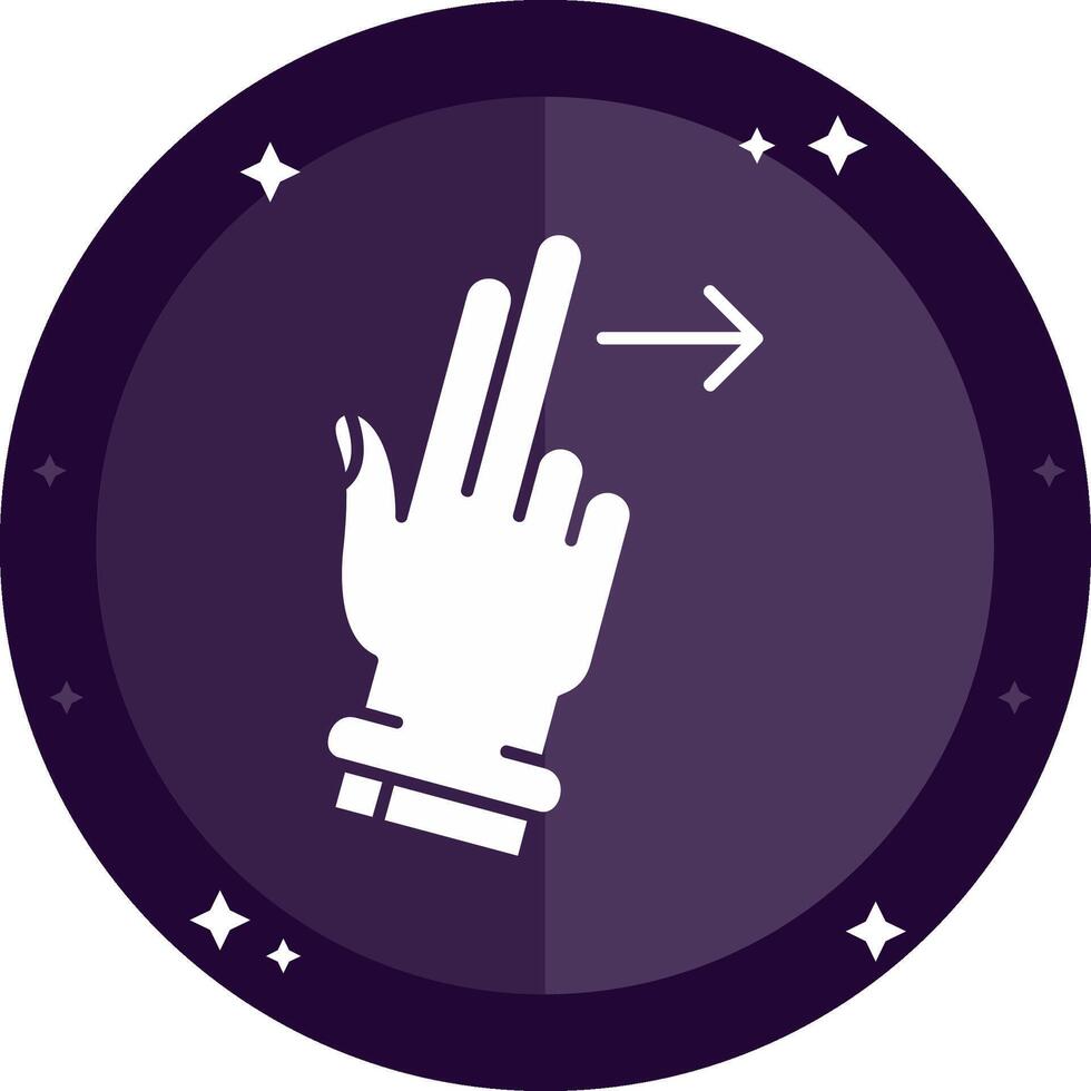 Two Fingers Right Solid badges Icon vector