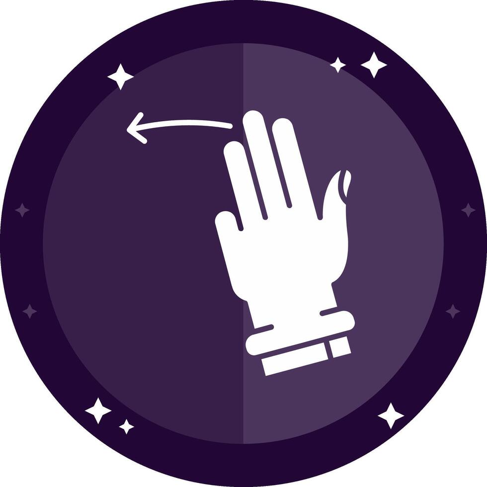 Three Fingers Left Solid badges Icon vector