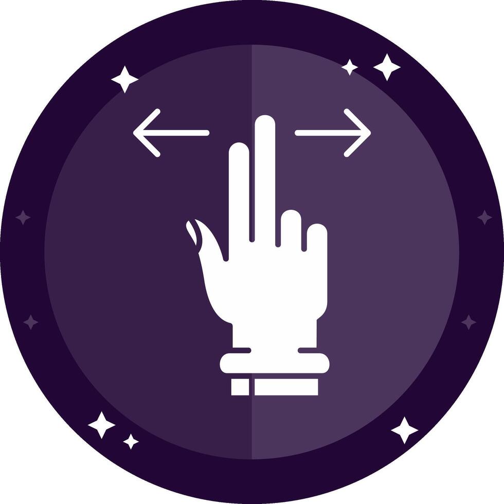 Two Fingers Horizontal Scroll Solid badges Icon vector