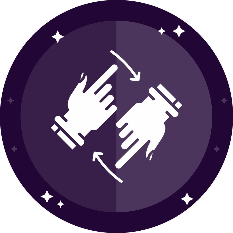 Rotate Two Hands Solid badges Icon vector