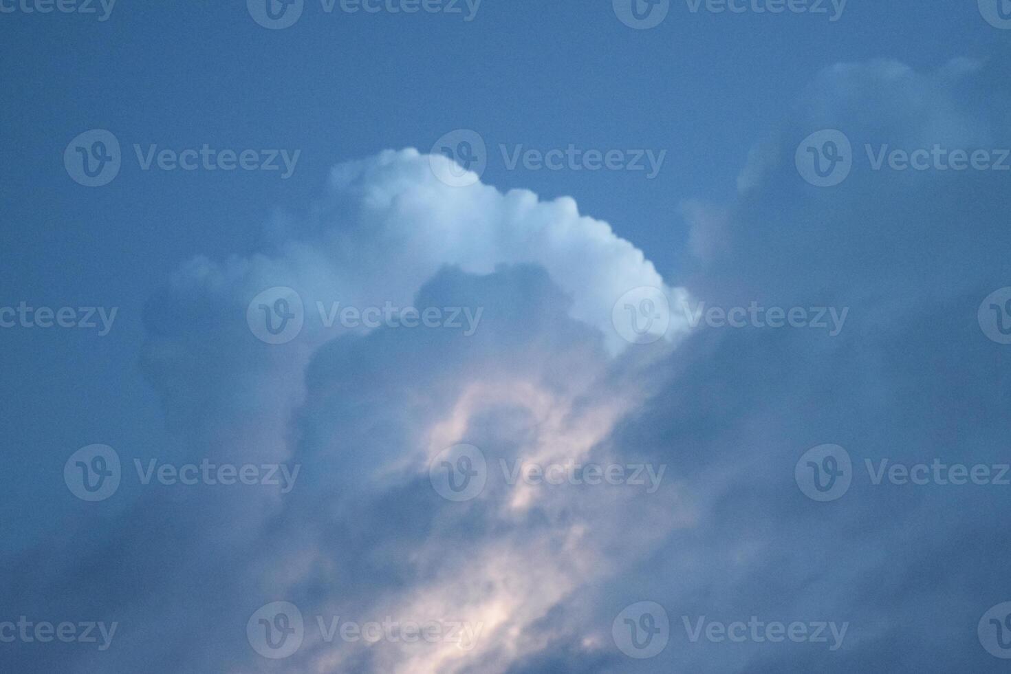 Lightnings in storm clouds photo