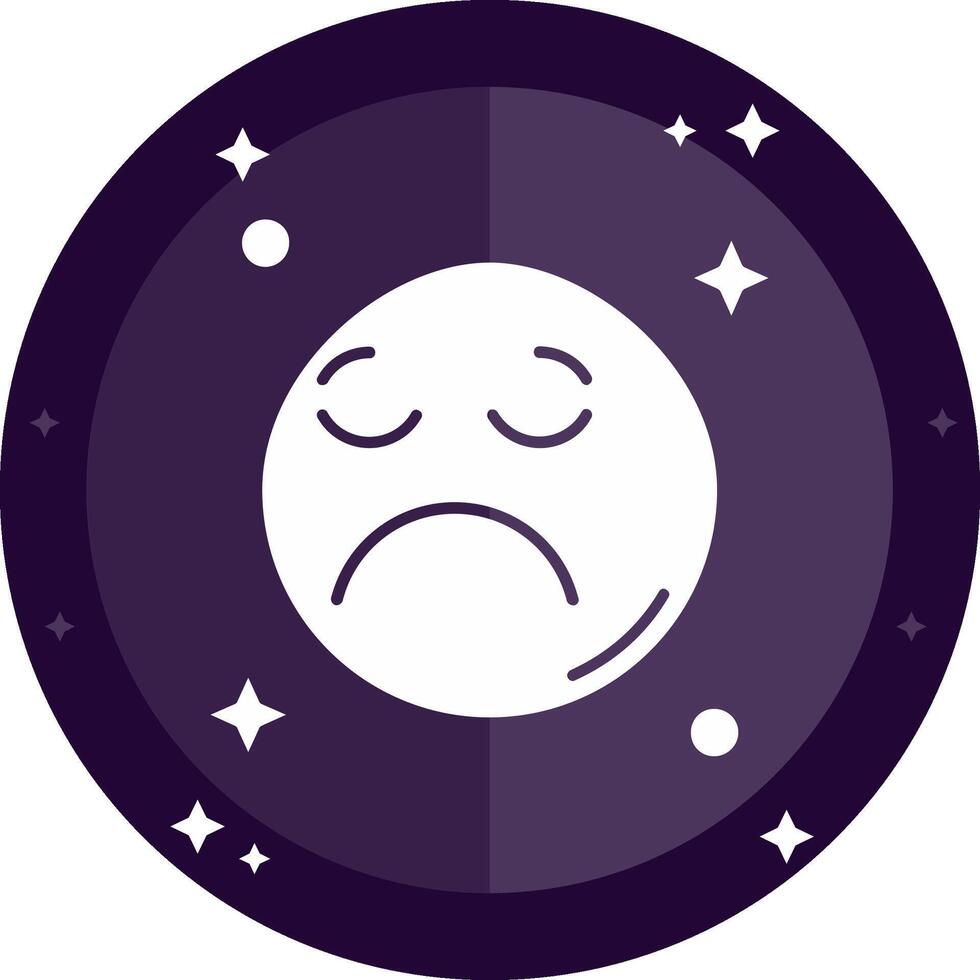 Sad Solid badges Icon vector