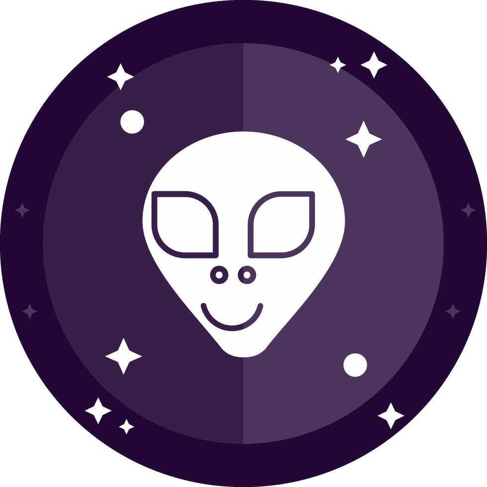 extraterrestre sólido insignias icono vector