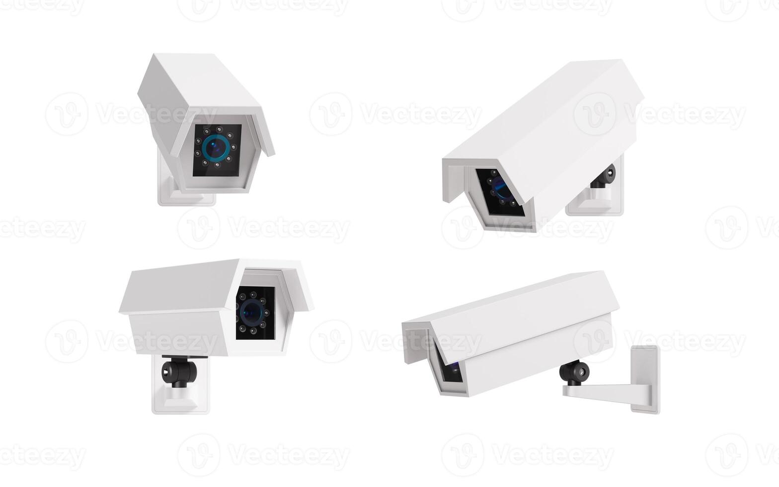 White monitor with different angles, 3d rendering. photo