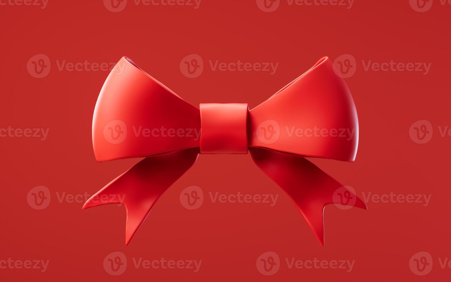 Bow-knot with red color, 3d rendering. photo