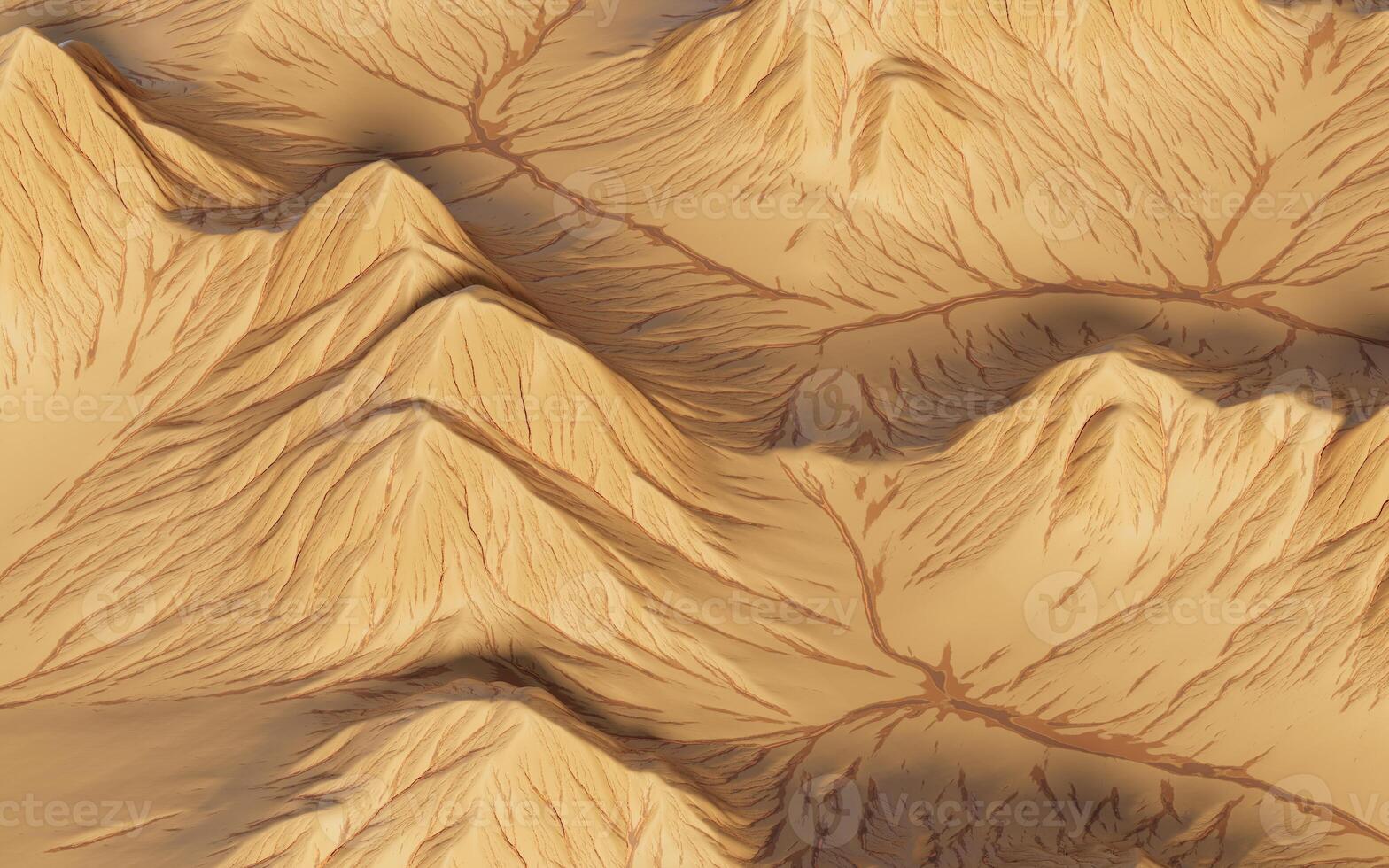 paisaje con montañas forma de relieve, 3d representación. foto