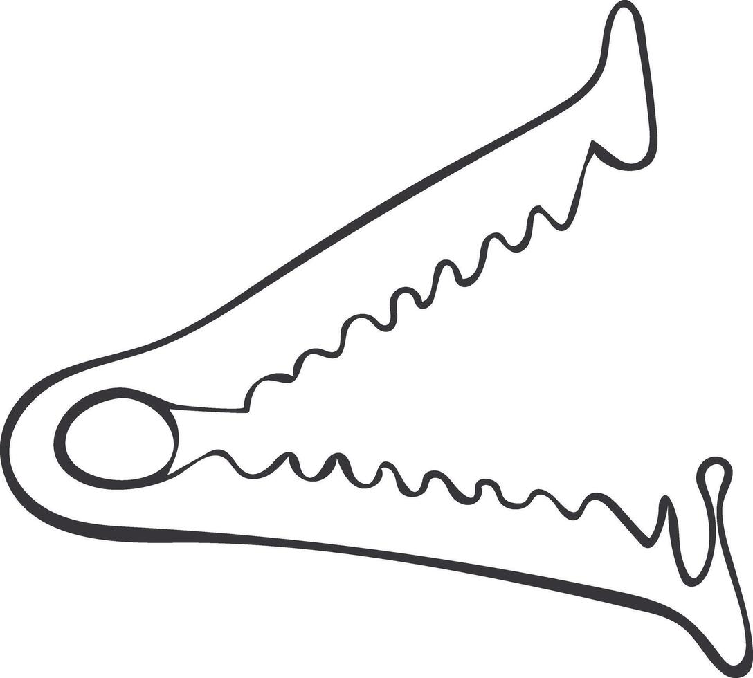 Medical umbilical cord clamp doodle icon. Vector hand drawn illustration isolated on white background.