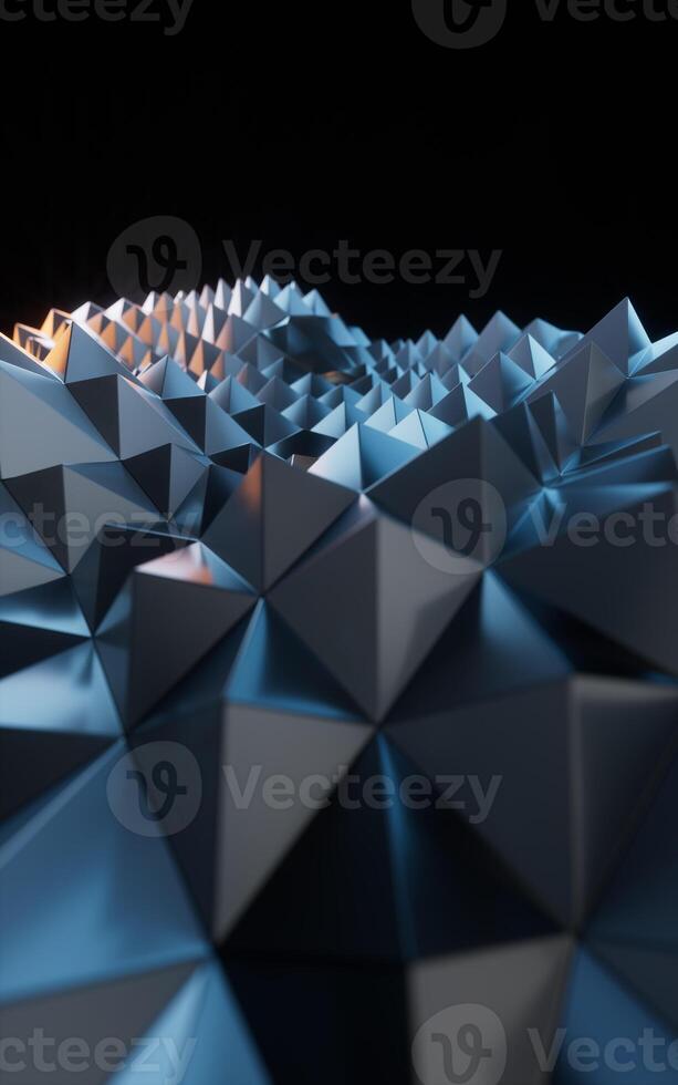 Abstract triangle shape geometry background, 3d rendering. photo