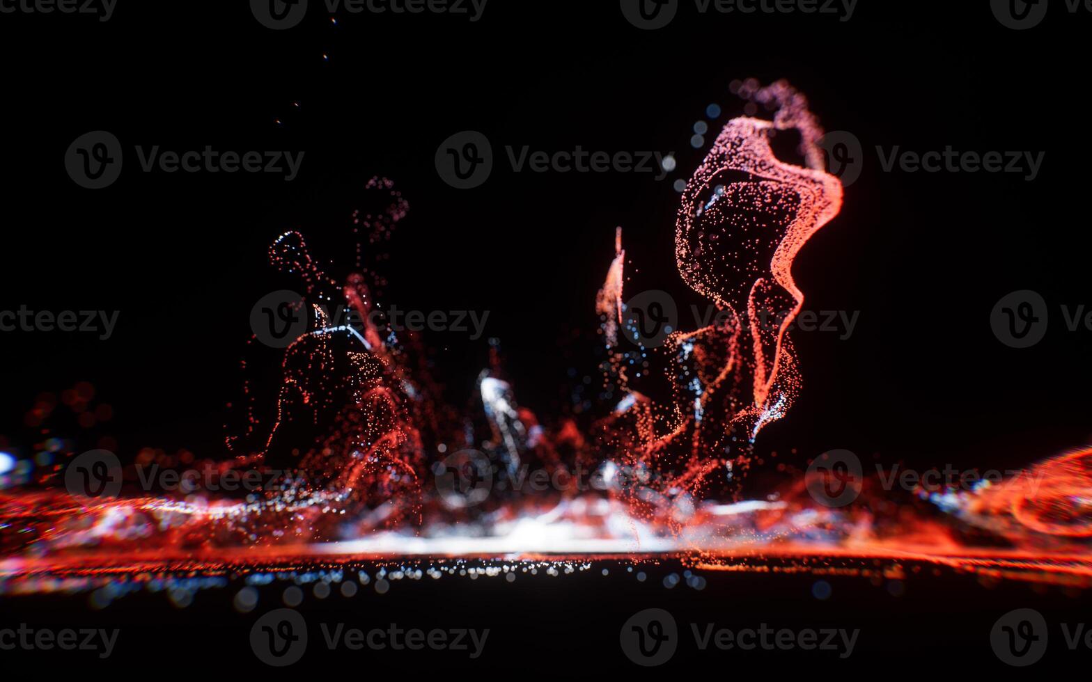 Abstract flowing wave particles background, 3d rendering. photo