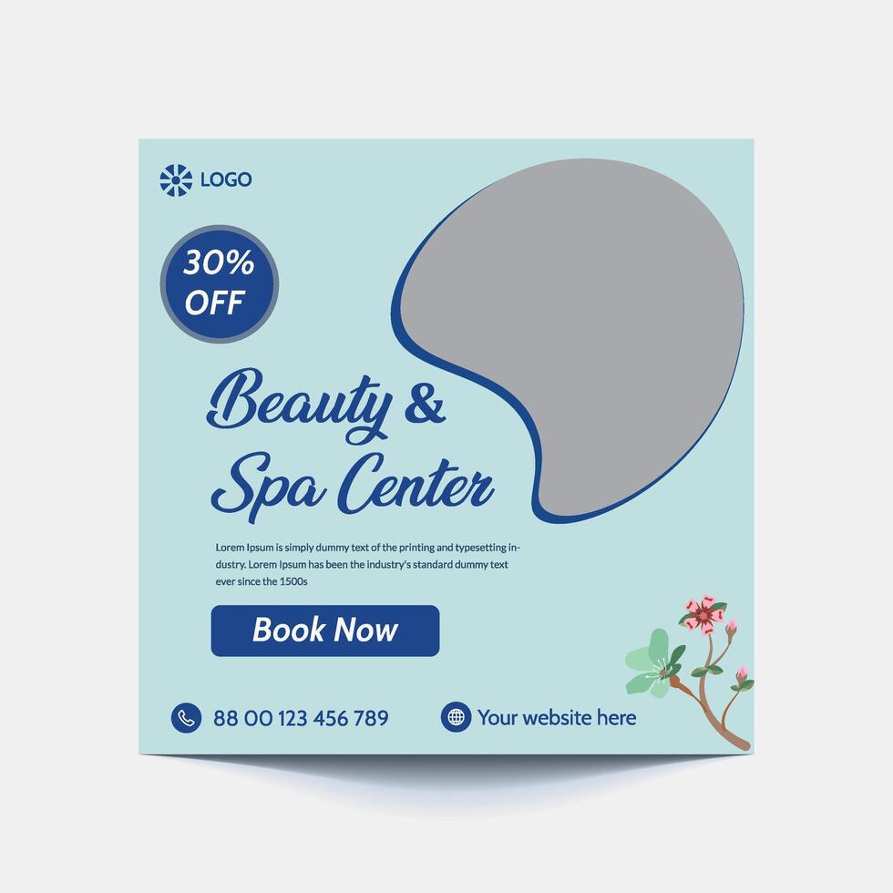 Beauty center service concept social media post and banner template. Concept of professional hair beauty treatment, hair style, cosmetic sale, skin care treatment, hair salon, something natural. vector