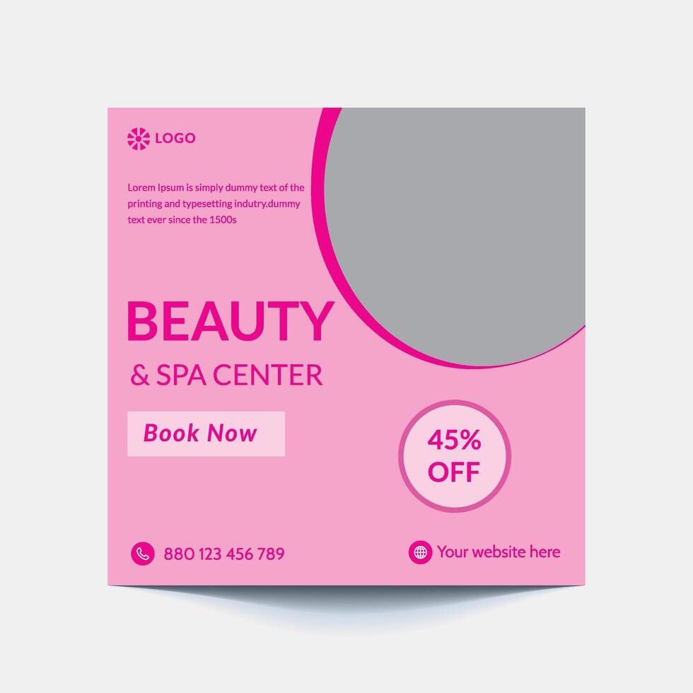 Beauty and spa salon social media post banner ad and skin care Center website banner ads design suitable for Makeup Social media post Banner Square Flyer Template Design vector