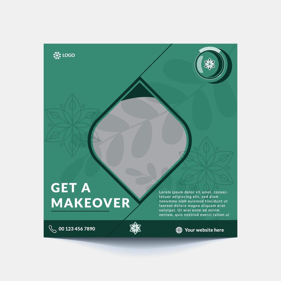 Beauty care center post design template for Social media promotion. Creative design concept of professional social media post and banner promotion. Template for advertising on social media. vector