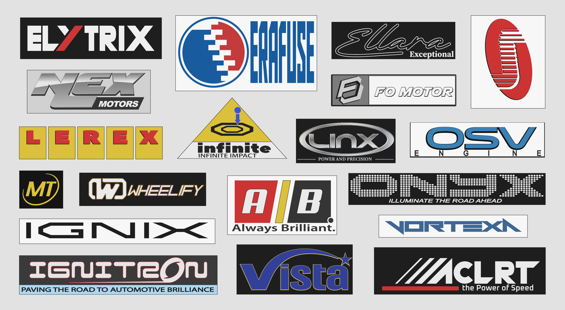 Fake logo collection vector. logotype set. sponsor decal of fake brands ...