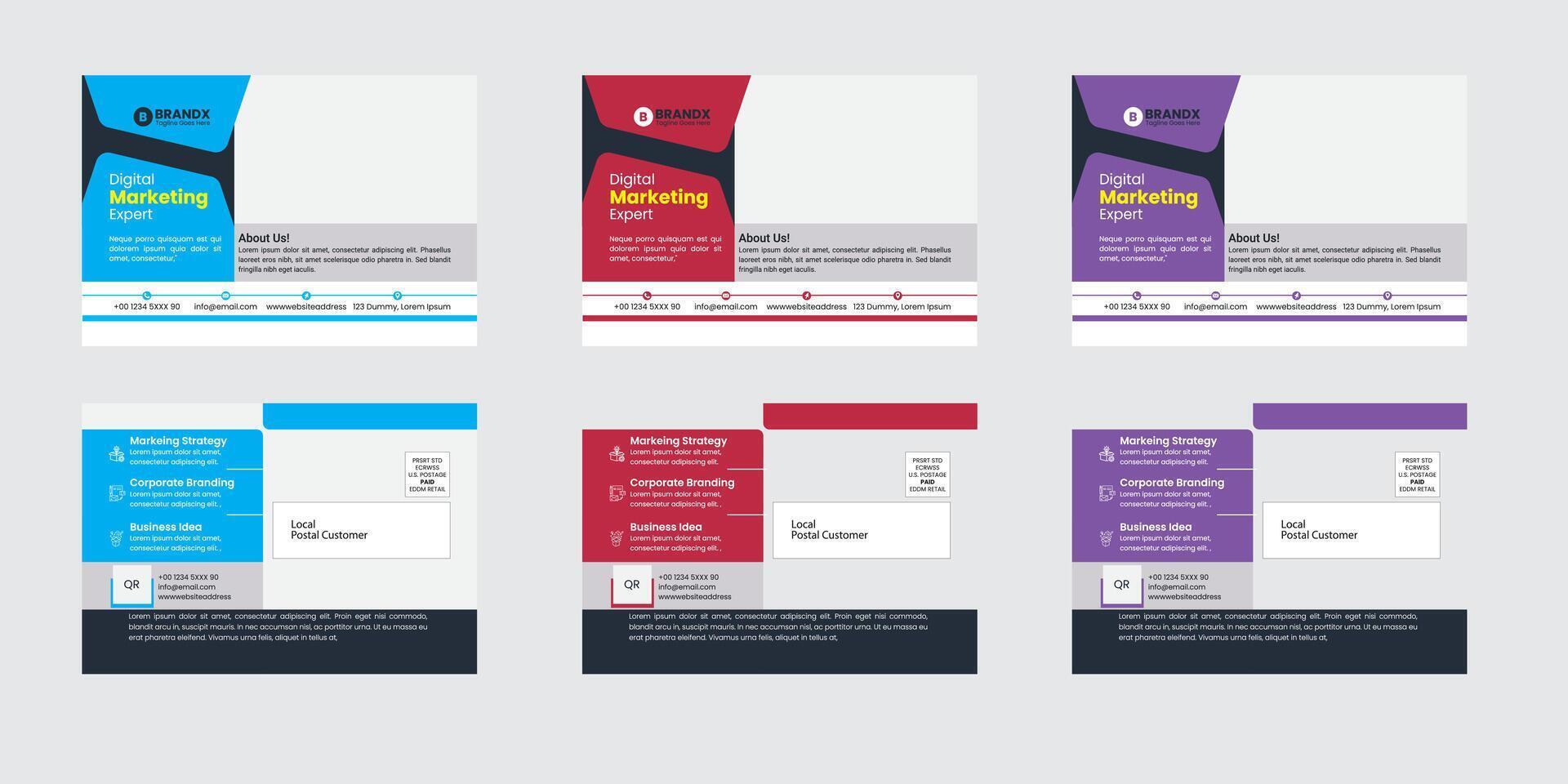 Corporate Post Card Design vector