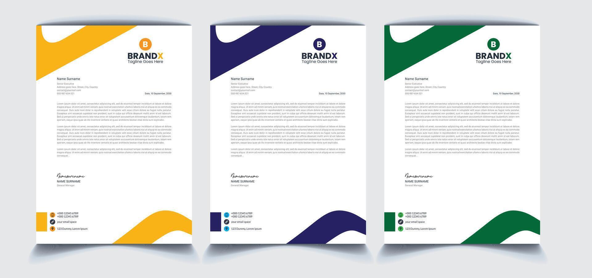 Corporate Letterhead Design vector