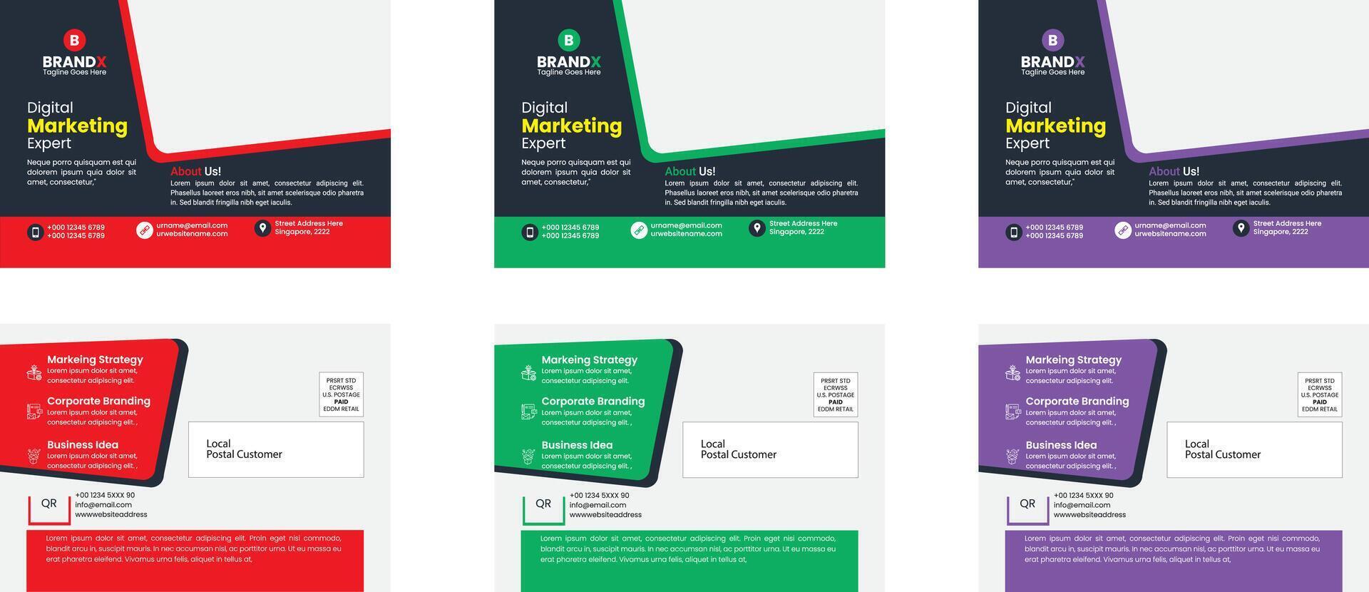 Corporate Post Card Design vector