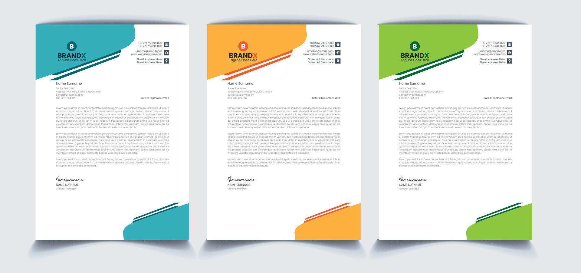 Corporate Letterhead Design vector