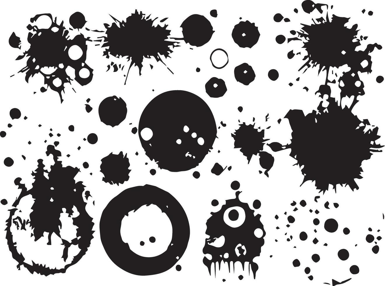 Blood, Icon Spray graffiti element vector set, blood can splatter brush drip smiling kit, urban street black grunge. Hand writing stain splash, heart silhouette airy ink stroke and circles