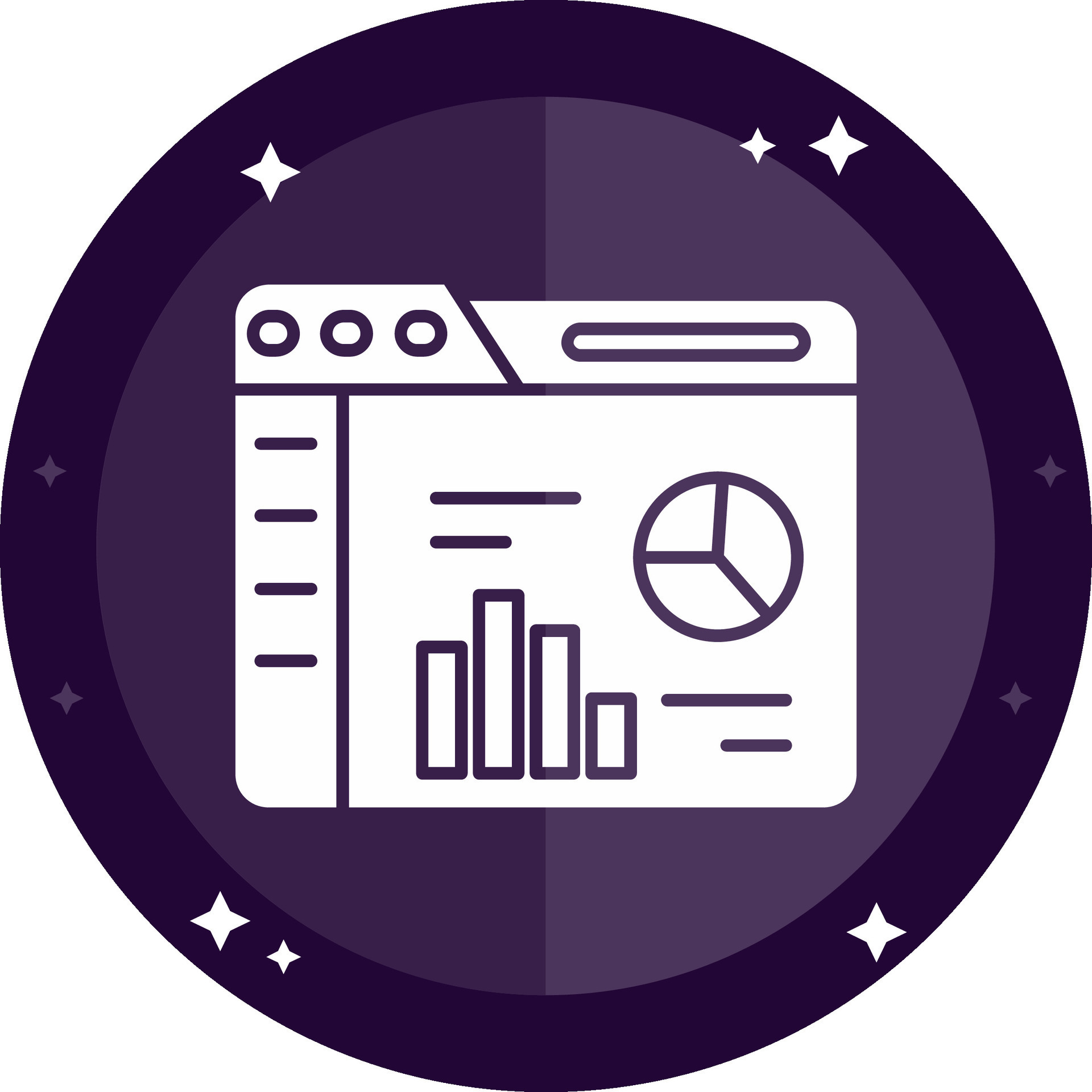 Analytics Solid badges Icon 38541116 Vector Art at Vecteezy