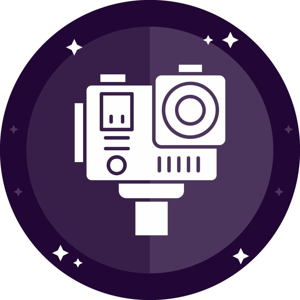 Action camera Solid badges Icon vector