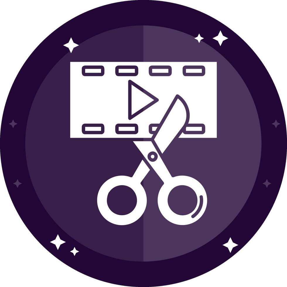 Video editor Solid badges Icon vector