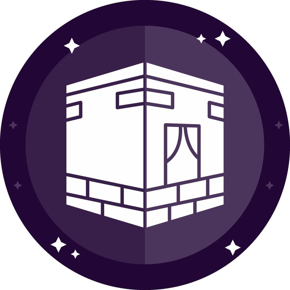 Qibla Solid badges Icon vector