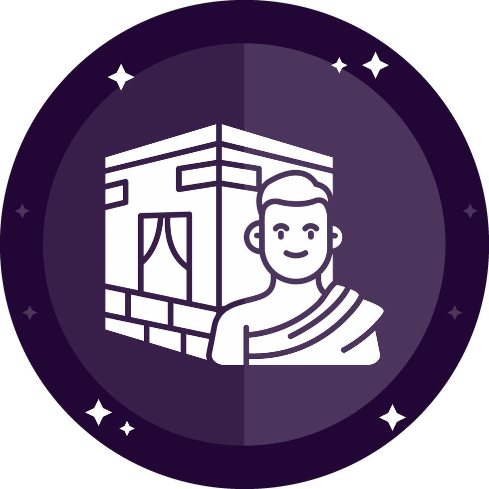 Umrah Solid badges Icon vector