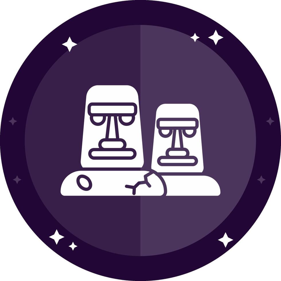Moai Solid badges Icon vector
