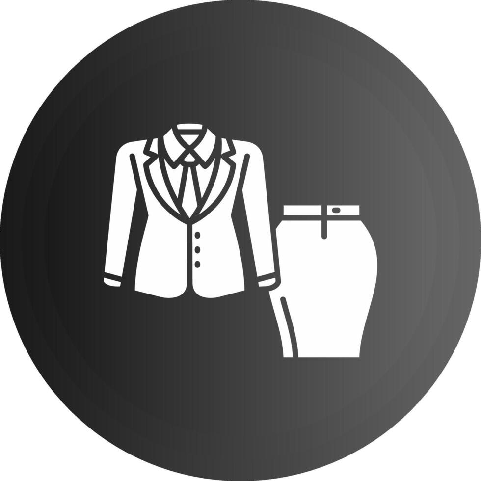 mujer traje sólido negro icono vector