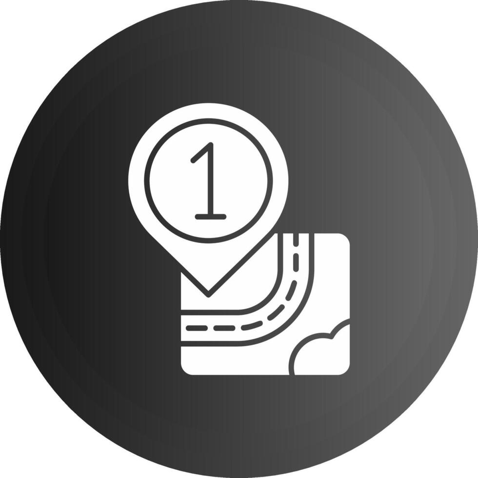 One Solid black Icon vector