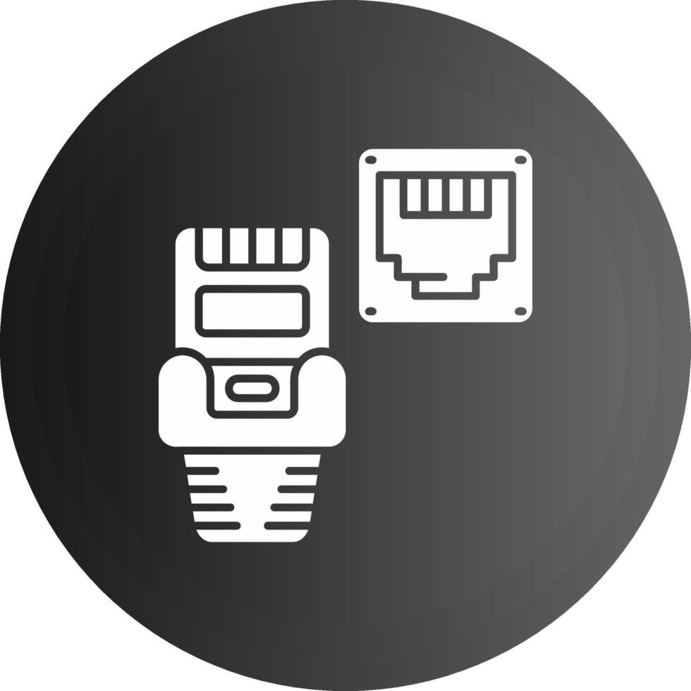 Ethernet Solid black Icon vector