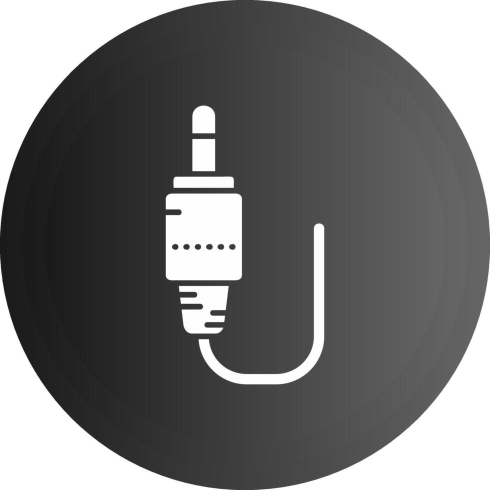 Audio cable Solid black Icon vector