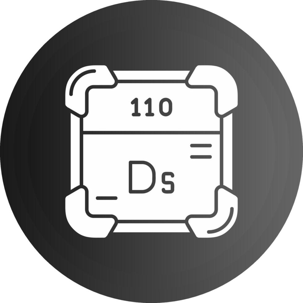 Darmstadtium sólido negro icono vector