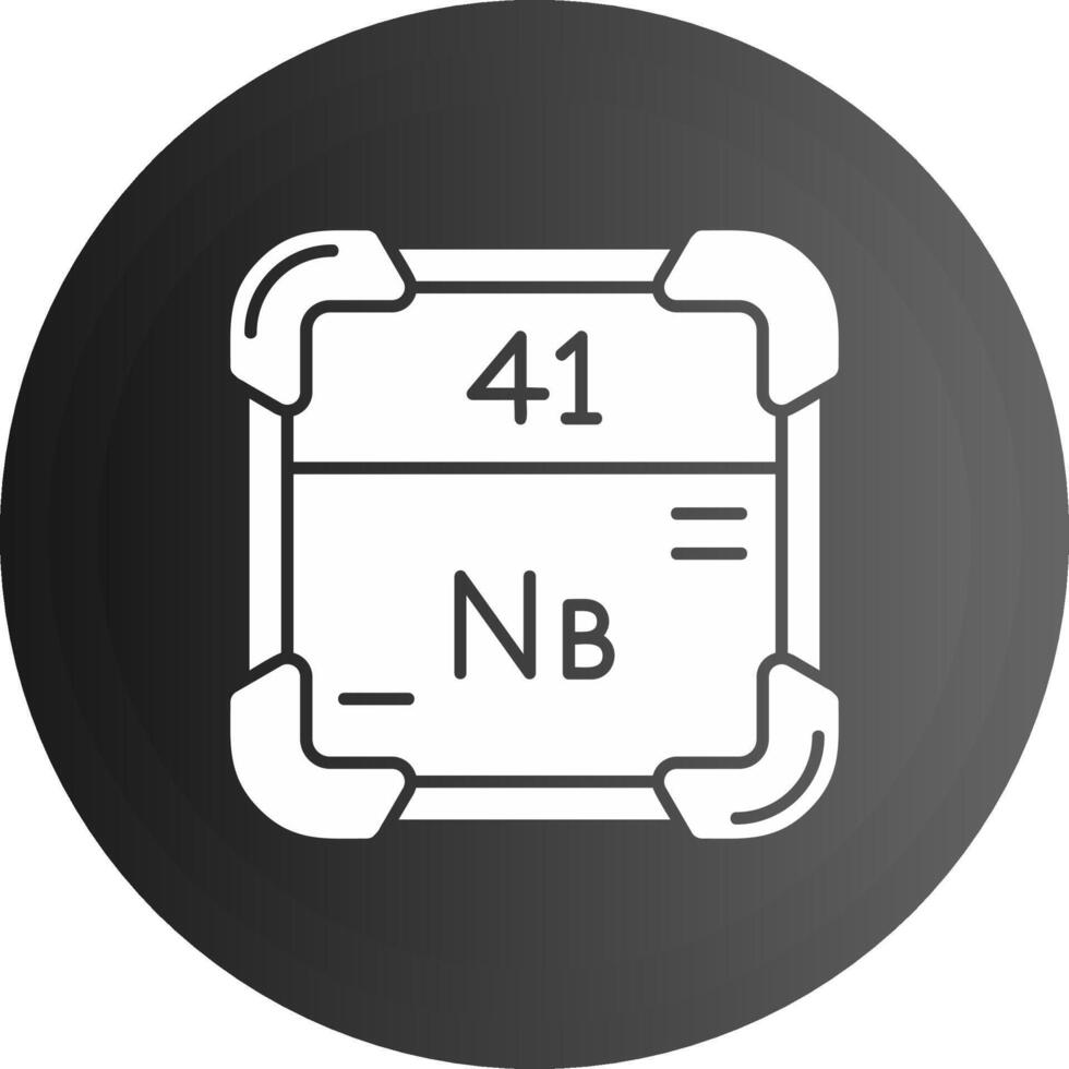 Niobium Solid black Icon vector